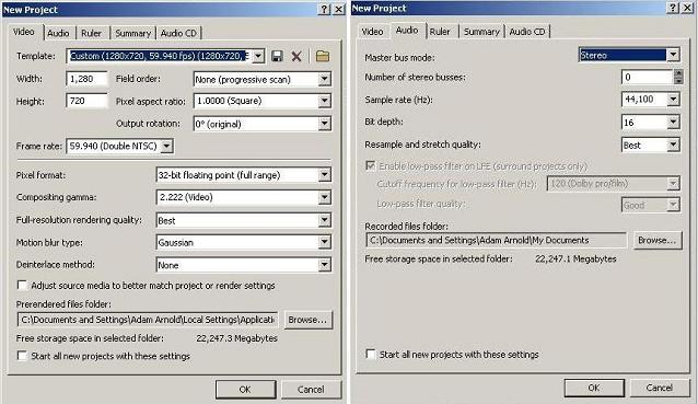 Sony Vegas / AVerMedia LGP / FIFA 14 project settings