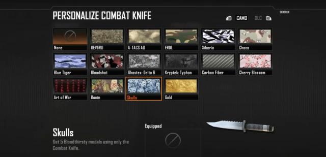 Black Ops 2: how to unlock all of the combat knife camos (including gold)